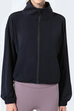 Zip Up Dropped Shoulder Active Outerwear DJPT