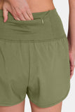 High-Waisted Zippered Back Pocket Active Shorts DJPT