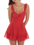 Sweetheart Ruffled Cami Mini Dress DJPT