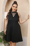 Size Cutout Round Neck Sleeveless Dress DJPT