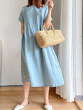 Size Casual Round Neck Midi Dress Plus Size DJPT