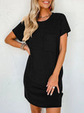 Round Neck Short Sleeve Mini Dress DJPT