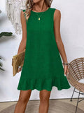 Hem Round Neck Sleeveless Dress DJPT