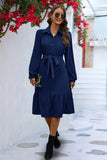 Sleeve Tie Waist Shirt Dress DJPT