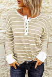 Waffle Knit Henley Long Sleeve Top DJPT