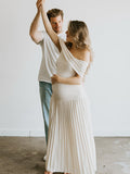 Apricot Off Shoulder Ruched Pleated Big Swing Maternity Baby Shower Maxi Dress Maternity