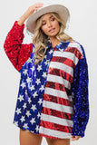 Velvet Sequin American Flag Shirt DJPT