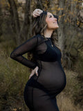Black Tulle Pregnancy Dress Grenadine Sheer?Maternity?Photoshoot Dress Maternity