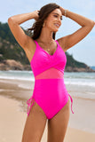 Ruched V-Neck One-Piece Swimwear DJPT