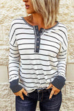 Waffle Knit Henley Long Sleeve Top DJPT