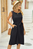 Round Neck Sleeveless Dress DJPT