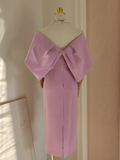A line Off The Shoulder Lilac Vacation Dress Satin Women Dresses SD172