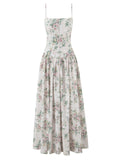 Print Square Neck Maxi Cami Dress DJPT