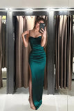 Mermaid Green Satin Long Prom Dresses Long Party Dress SD2269